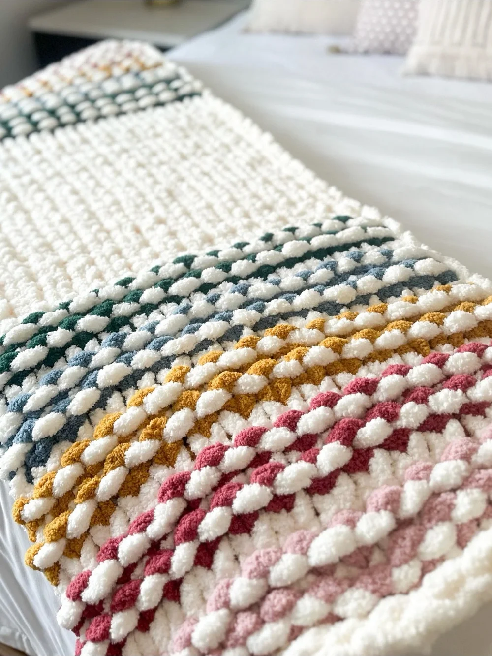 Handmade Chunky Hand-Knit Throw Blanket